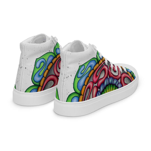 Root Mandala Men’s high top canvas shoes - Martin K Designs