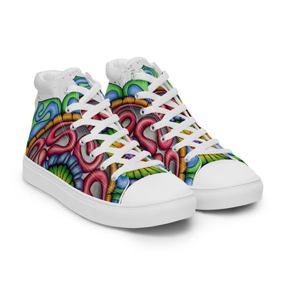 Root Mandala Men’s high top canvas shoes - Martin K Designs