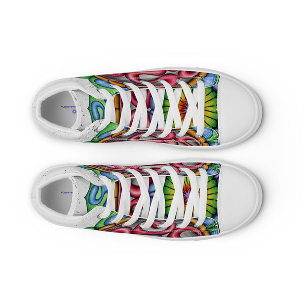 Root Mandala Men’s high top canvas shoes - Martin K Designs