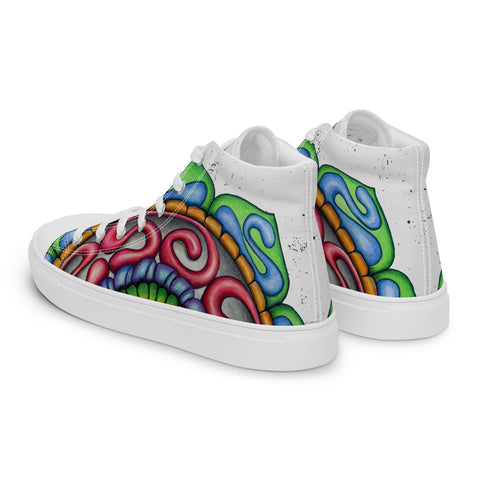 Root Mandala Men’s high top canvas shoes - Martin K Designs