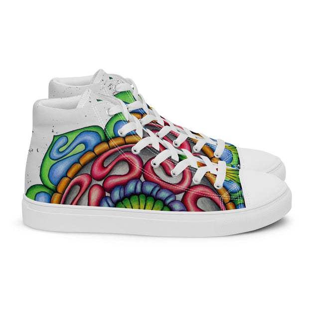 Root Mandala Men’s high top canvas shoes - Martin K Designs