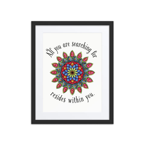 Searching framed print with mat - Martin K Designs