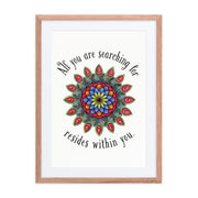 Searching framed print with mat - Martin K Designs