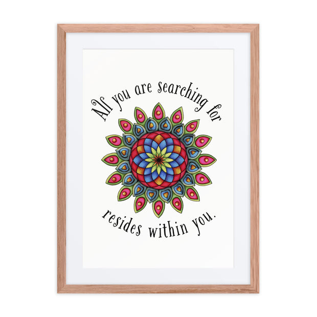 Searching framed print with mat - Martin K Designs