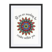 Searching framed print with mat - Martin K Designs