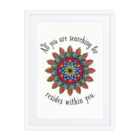 Searching framed print with mat - Martin K Designs