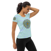 Spokin' Mandala Blue Women's Athletic T-shirt - Martin K Designs