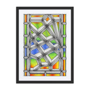 Stained Glass Framed poster with mat - Martin K Designs