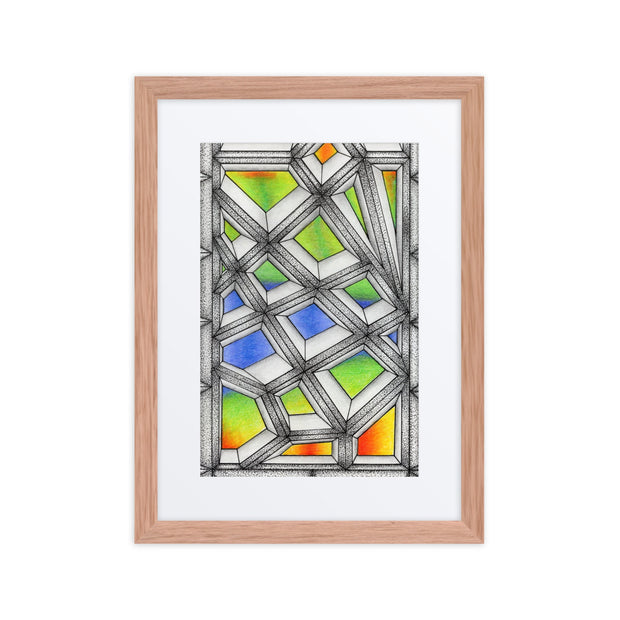 Stained Glass Framed poster with mat - Martin K Designs
