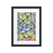 Stained Glass Framed poster with mat - Martin K Designs