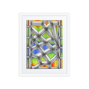 Stained Glass Framed poster with mat - Martin K Designs