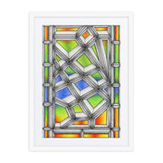 Stained Glass Framed poster with mat - Martin K Designs