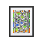 Stained Glass Framed poster with mat - Martin K Designs