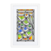 Stained Glass Framed poster with mat - Martin K Designs