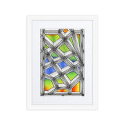 Stained Glass Framed poster with mat - Martin K Designs