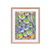 Stained Glass Framed poster with mat - Martin K Designs