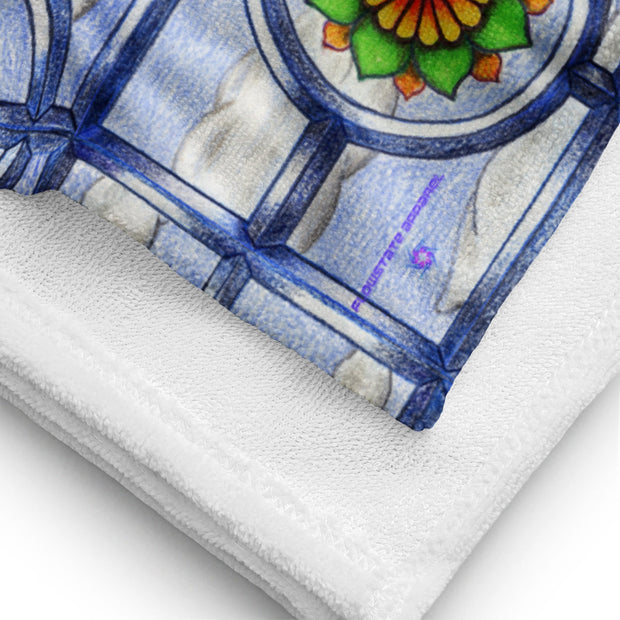 Stained Glass Mandala Beach Towel - Martin K Designs