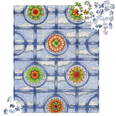 Stained Glass Mandala Jigsaw puzzle - Flowstate Apparel