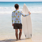 Stained Glass Mandala Men's Rash Guard - Martin K Designs