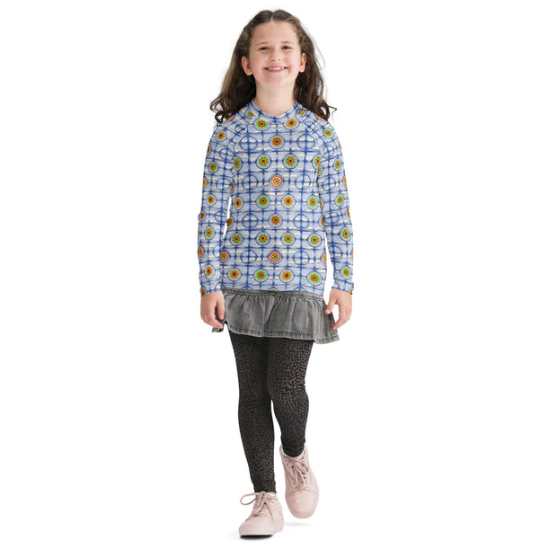 Stained Glass Mandala Youth Rash Guard - Martin K Designs