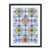 Stained Glass Mandalas framed print with mat - Martin K Designs