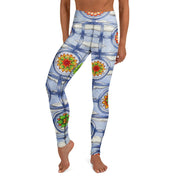 Stained Glass mandalas High Rise Yoga Leggings with Inside Pocket - Martin K Designs