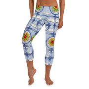 Stained Glass Mandalas Mid Rise Capri Leggings - Martin K Designs