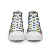 Stained Glass Men’s high top canvas shoes - Martin K Designs