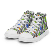 Stained Glass Men’s high top canvas shoes - Martin K Designs