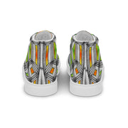 Stained Glass Men’s high top canvas shoes - Martin K Designs