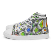 Stained Glass Men’s high top canvas shoes - Martin K Designs