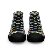 Stained Glass Men’s high top canvas shoes - Martin K Designs