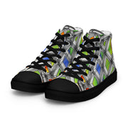 Stained Glass Men’s high top canvas shoes - Martin K Designs