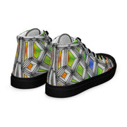 Stained Glass Men’s high top canvas shoes - Martin K Designs