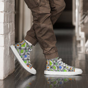 Stained Glass Men’s high top canvas shoes - Martin K Designs