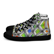 Stained Glass Men’s high top canvas shoes - Martin K Designs