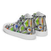 Stained Glass Men’s high top canvas shoes - Martin K Designs