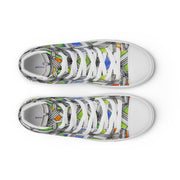 Stained Glass Men’s high top canvas shoes - Martin K Designs