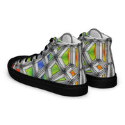 Stained Glass Men’s high top canvas shoes - Martin K Designs