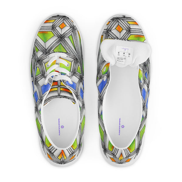 Stained Glass Men’s lace - up canvas shoes - Martin K Designs