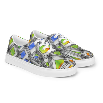 Stained Glass Men’s lace - up canvas shoes - Martin K Designs