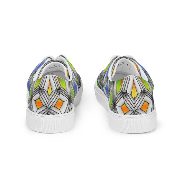 Stained Glass Men’s lace - up canvas shoes - Martin K Designs