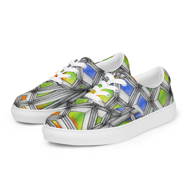 Stained Glass Men’s lace - up canvas shoes - Martin K Designs
