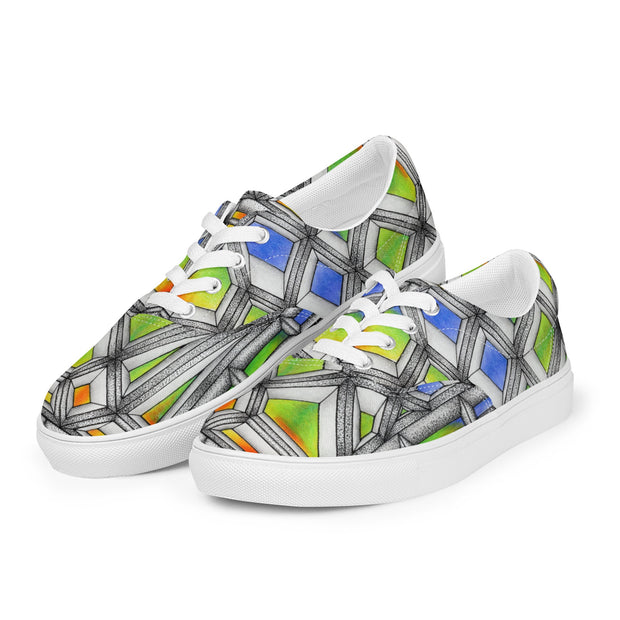 Stained Glass Men’s lace - up canvas shoes - Martin K Designs