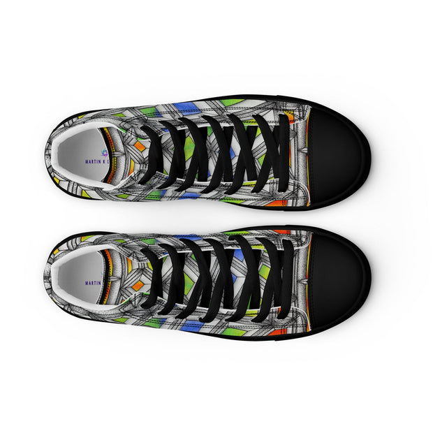 Stained Glass Women’s high top canvas shoes - Martin K Designs