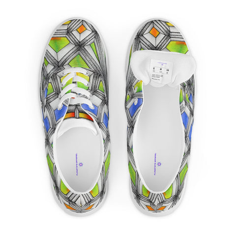 Stained Glass Women’s lace - up canvas shoes - Martin K Designs