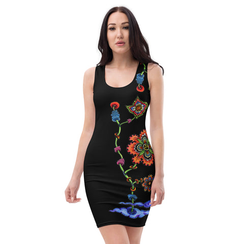 Steampunk Flowers II Bodycon dress - Martin K Designs