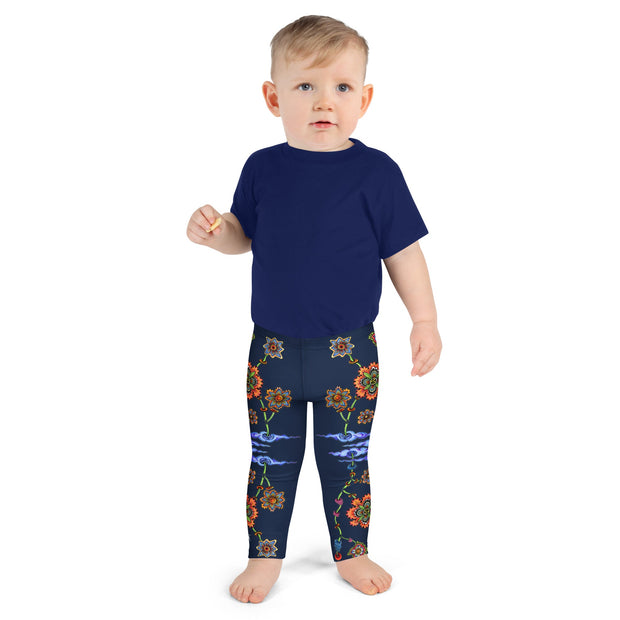 Steampunk Flowers Kid's Leggings - Martin K Designs