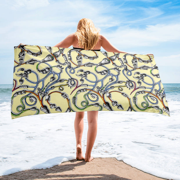 Steampunk Snake Beach Towel - Martin K Designs