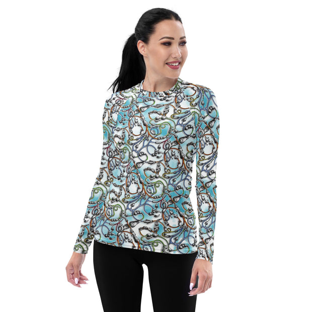 Steampunk Snake Women's Rash Guard - Martin K Designs